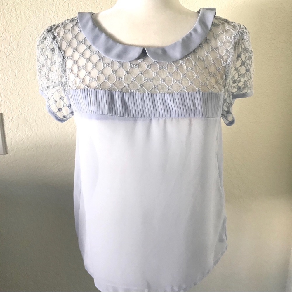 4/$25 Lauren Conrad sheer light blue blouse